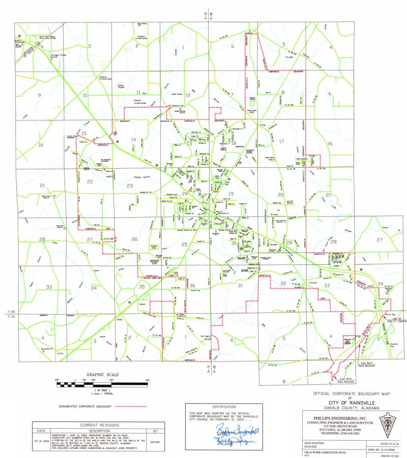 Corporate Boundary Map – Rainsville, Alabama